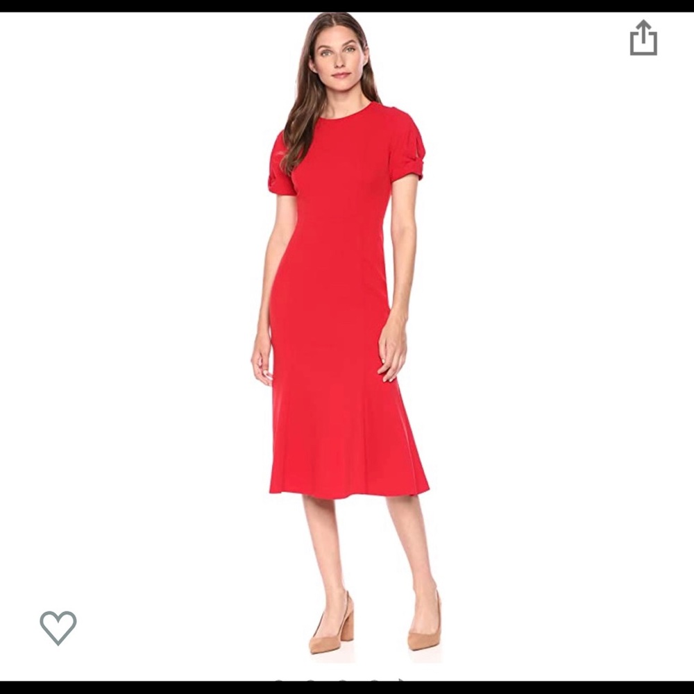 Calvin Klein Midi Dress with Knot Sleeves